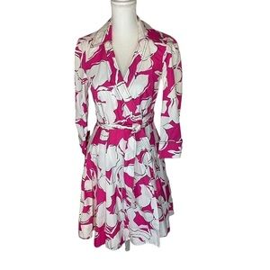 Diane von Furstenberg Jadrian Floral Wrap Dress in Eden Garden Simple Pink 6